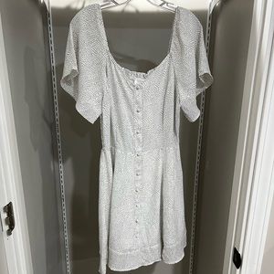 White and black polka dot dress